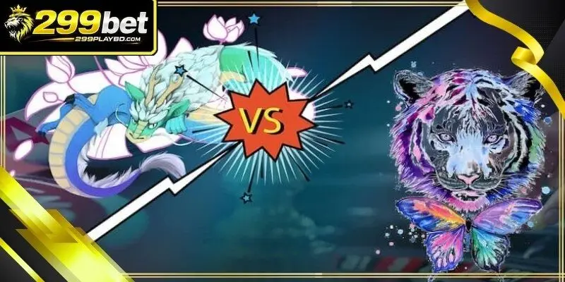  A professional live dealer placing two cards on the Dragon Tiger table