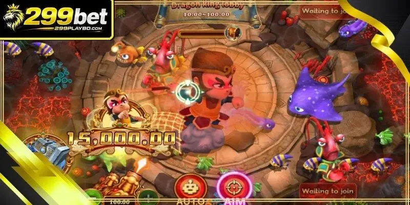 The Monkey King Fishing character using a powerful golden staff weapon
